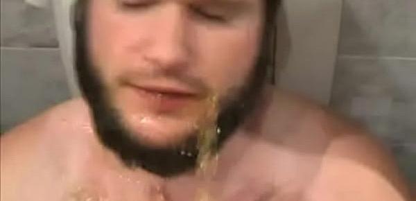  Daddy pissing on son in the bathroom